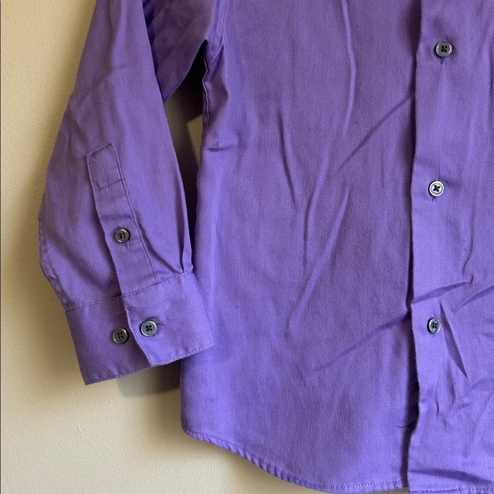 Calvin Klein Sateen lavender colored button down shirt size 6 youth - Picture 3 of 5